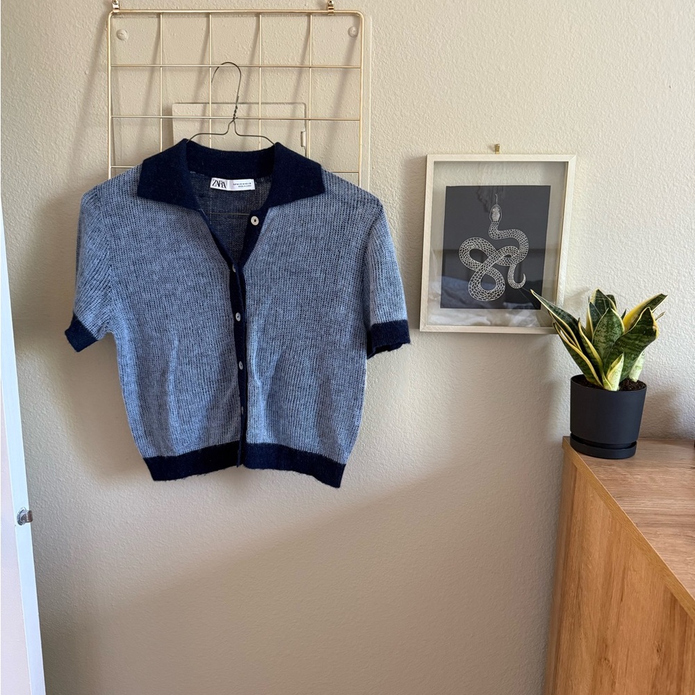 SOLD Zara Knit Short Sleeve Cardigan